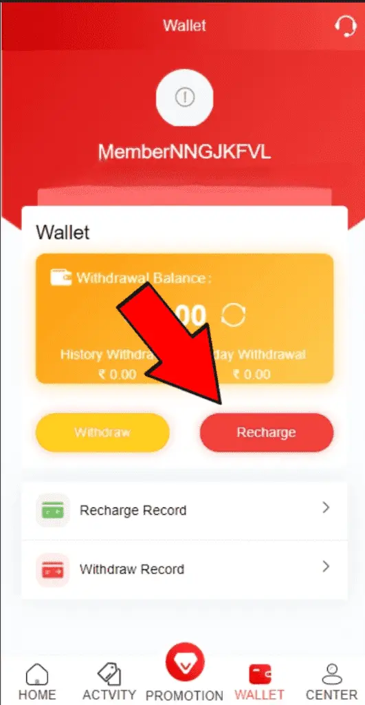 Recharge your account